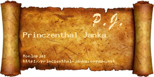 Princzenthal Janka névjegykártya